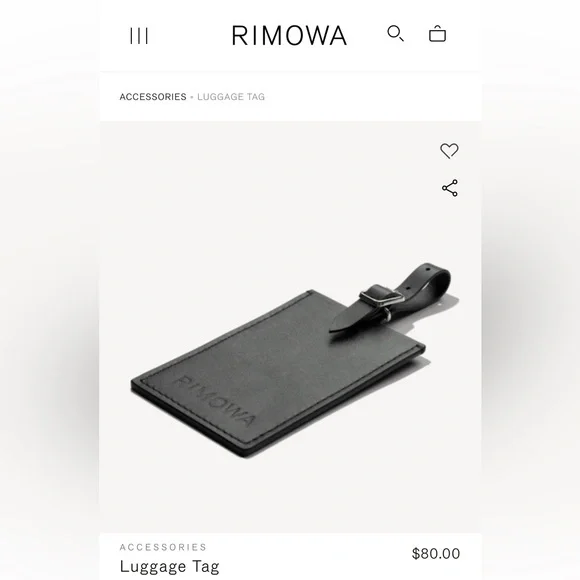 RIMOWA Other Rimowa Black Luggage Tag Stickers Large Essential